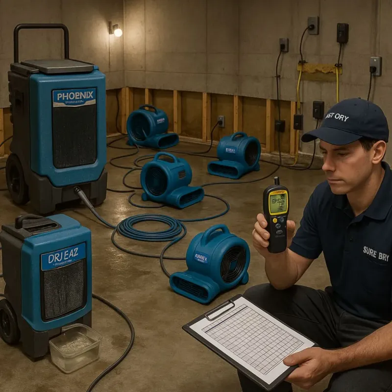 Structural Drying and Dehumidification process in Kitsap County, WA